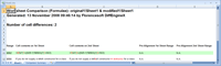 See Excel formulae differences highlighted at the character level.